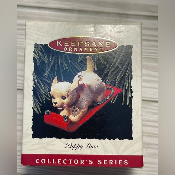 Hallmark Keepsake Ornament Puppy Love Handcrafted Dated 1993 - Picture 6 of 6